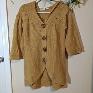 Anthropologie Sleeping On Snow Cozy Wool Blend Cardigan Sweater Pointelle